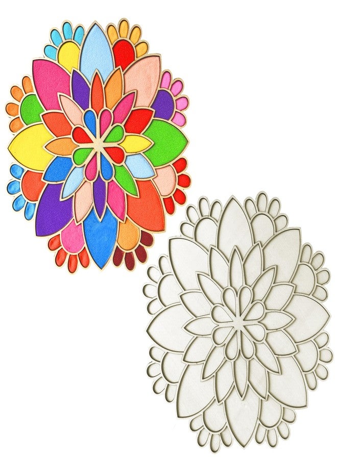 ام ال او ال ام سجادة رانجولي من MLOLM لتزيين ديوالي - قوالب استنسل خشبية قابلة لإعادة الاستخدام لرسم ماندالا زهرية، مثالية لصنع رانجولي، وزينة المهرجانات الهندية التقليدية ورأس السنة الجديدة (لا يشمل الرمل) - Image 1